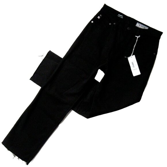 NWT AG Adriano Goldschmied Rhett 1 Year Super Black High Waist Straight Crop 25 - Picture 1 of 8